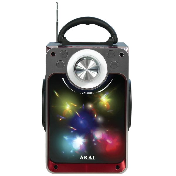 Boxa portabila AKAI CEU7300-BT,Lumini led, Bluetooth,Card, Negru