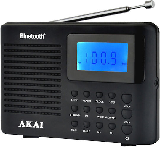 Radio cu ceas Akai APR-400 cu baterii 3x AAA Bluetooth