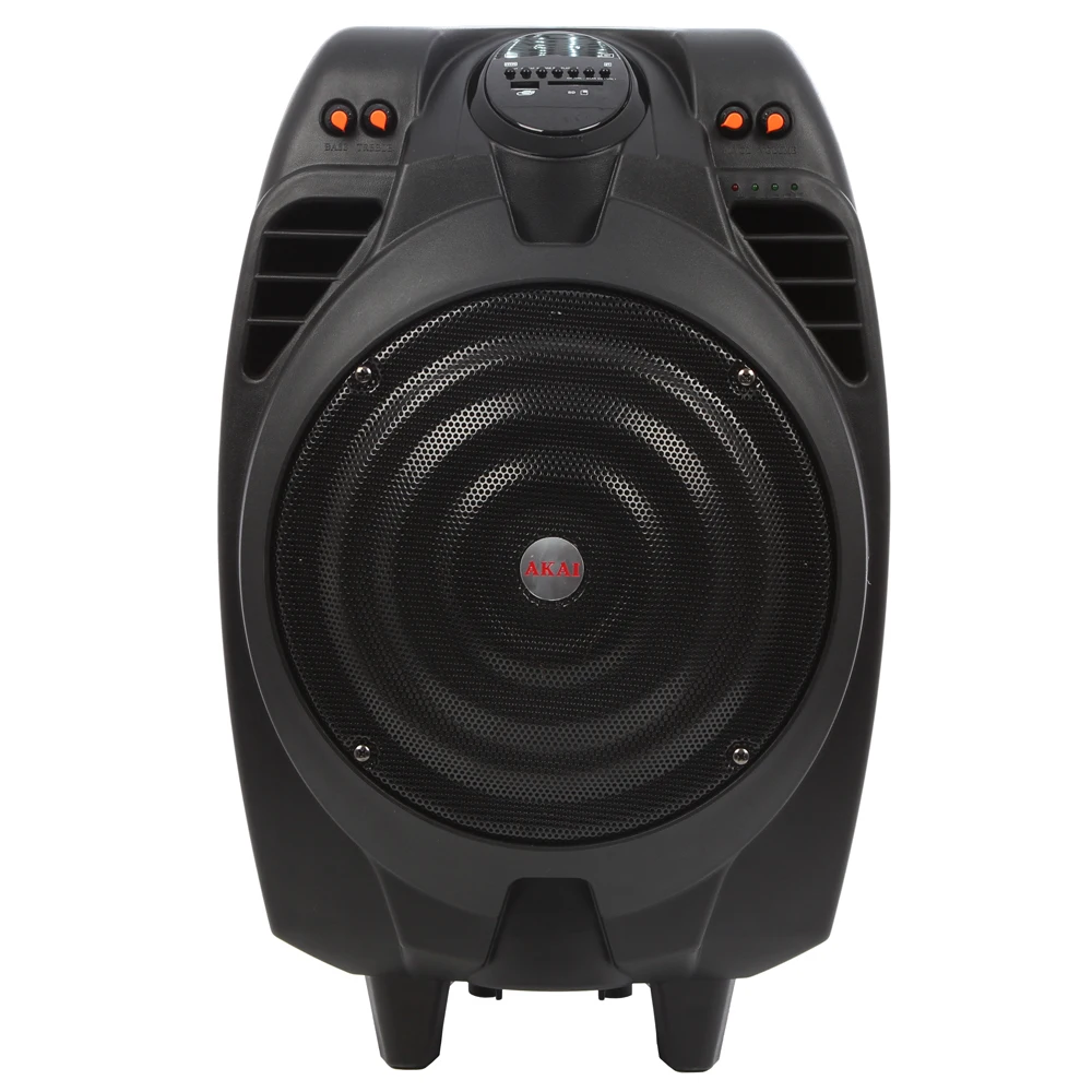 Boxa portabila activa Akai SS023A-X10, 50 W/120W, Bluetooth, USB, slot card SD, Aux in, negru, microfon, telecomanda - imagine 2