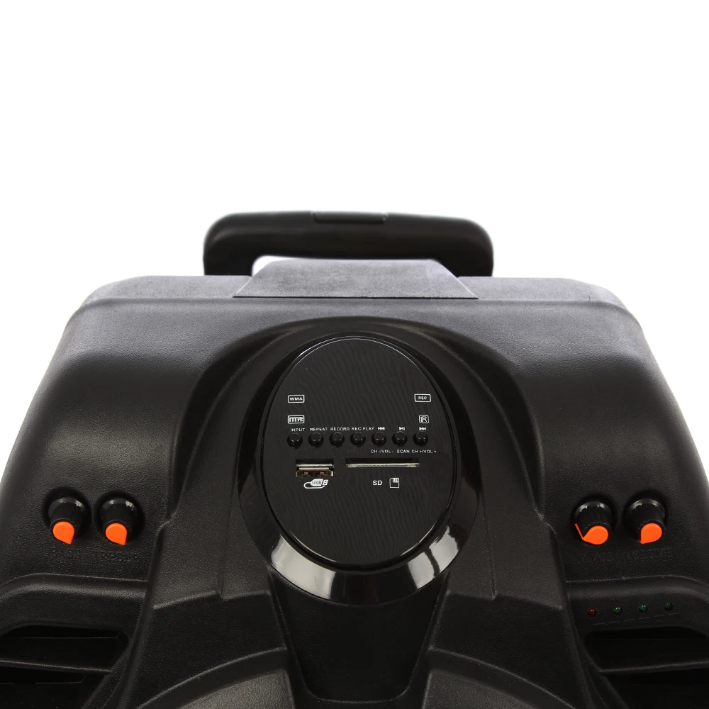 Boxa portabila activa Akai SS023A-X10, 50 W/120W, Bluetooth, USB, slot card SD, Aux in, negru, microfon, telecomanda - imagine 4