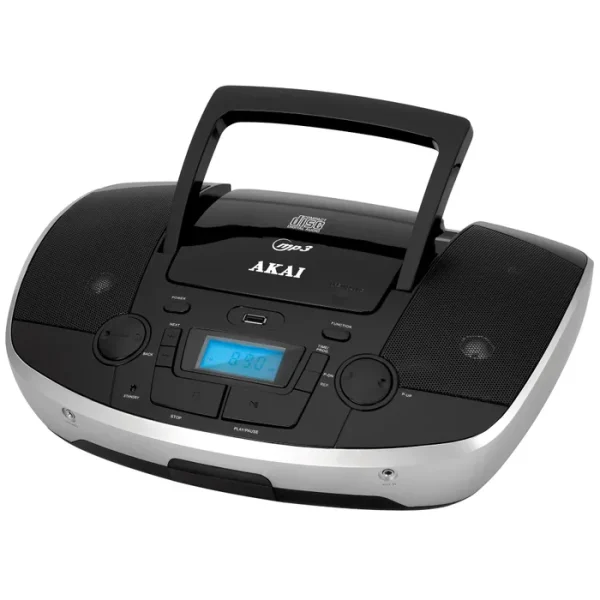 Radio CD player Akai APRC-108, 6 W, FM, CD / CD-R / CD-RW, alimentare retea sau baterii, Bluetooth, USB, Aux in, PLL tuning, display LED, antena FM telescopica, negru