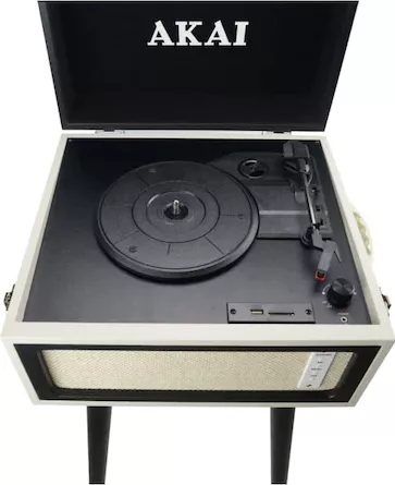 Alternative view of Pick-up stereo cu difuzoare incorporate AKAI ATT-100BT, Bluetooth, retro